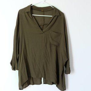 OVERSIZED green top